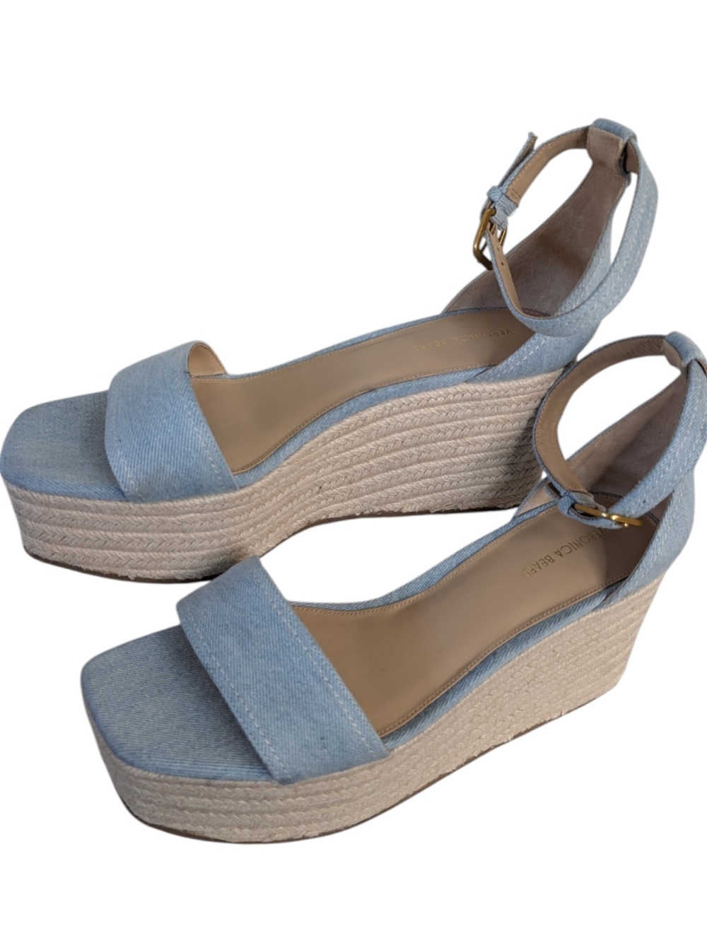 Veronica Beard Gianna denim espadrille wedge sandals.... Size 10 - Picture 4 of 10